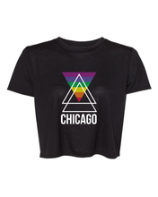 Load image into Gallery viewer, Chicago Rainbow Design Flowy Cropped Tee