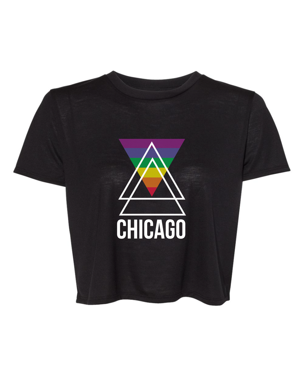 Chicago Rainbow Design Flowy Cropped Tee