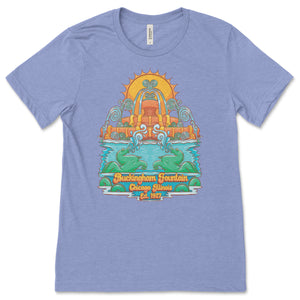 Buckingham Fountain Retro Style Unisex T-shirt
