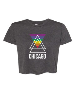 Chicago Rainbow Design Flowy Cropped Tee