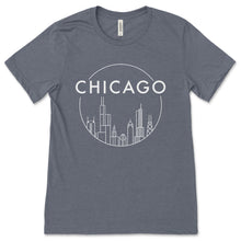 Load image into Gallery viewer, Chicago Skyline Design Unisex T-Shirt