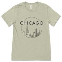 Load image into Gallery viewer, Chicago Skyline Design Unisex T-Shirt